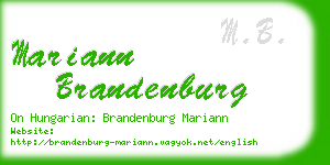 mariann brandenburg business card